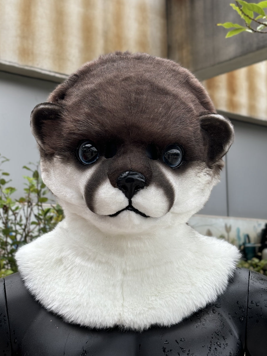 Otter Realistic Fursuit Head Movable Jaw Furry Halloween Costumes Headdress