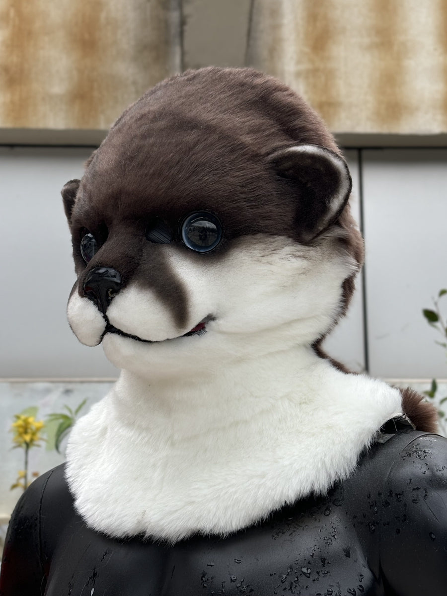 Otter Realistic Fursuit Head Movable Jaw Furry Halloween Costumes Headdress
