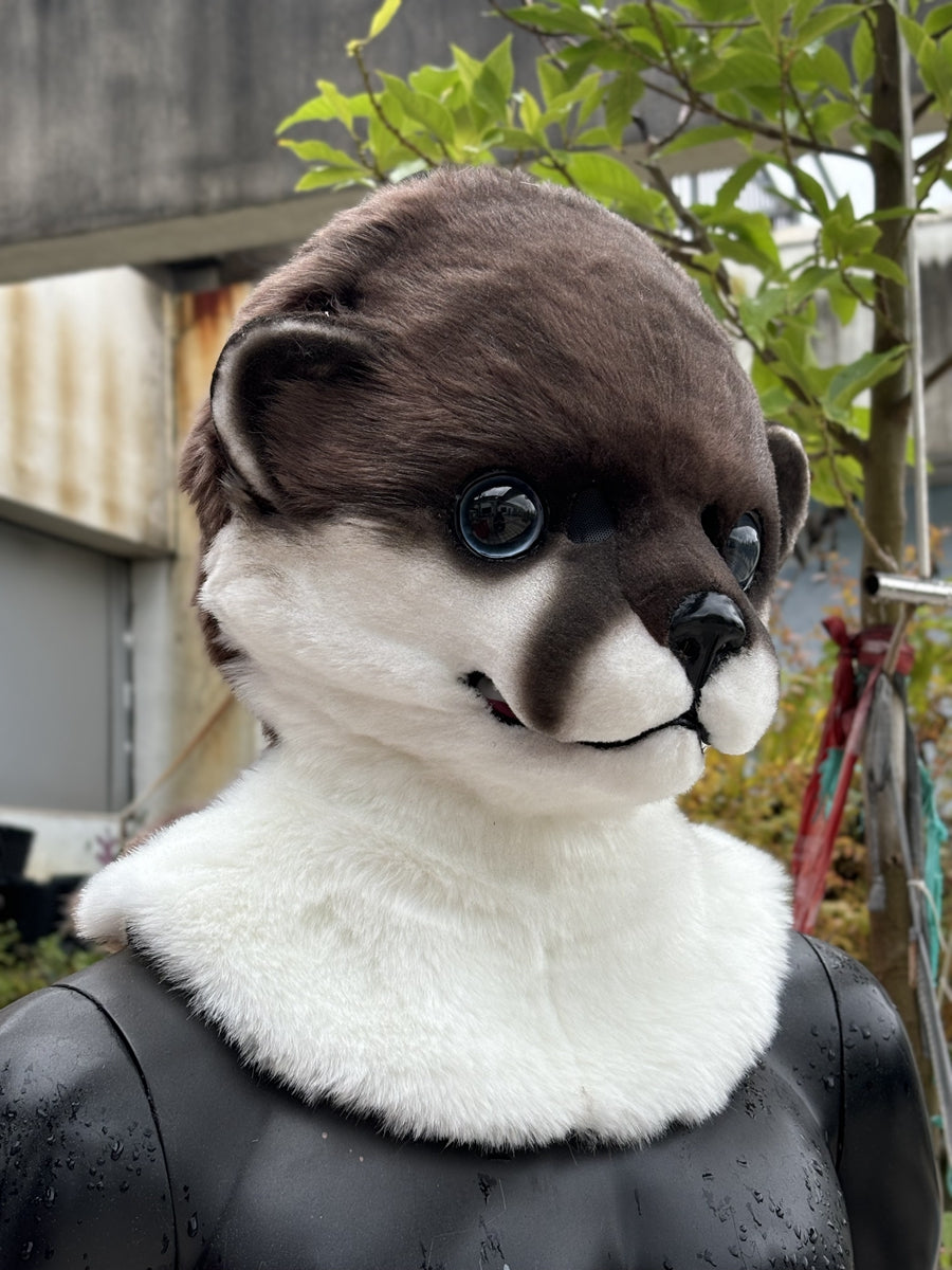 Otter Realistic Fursuit Head Movable Jaw Furry Halloween Costumes Headdress