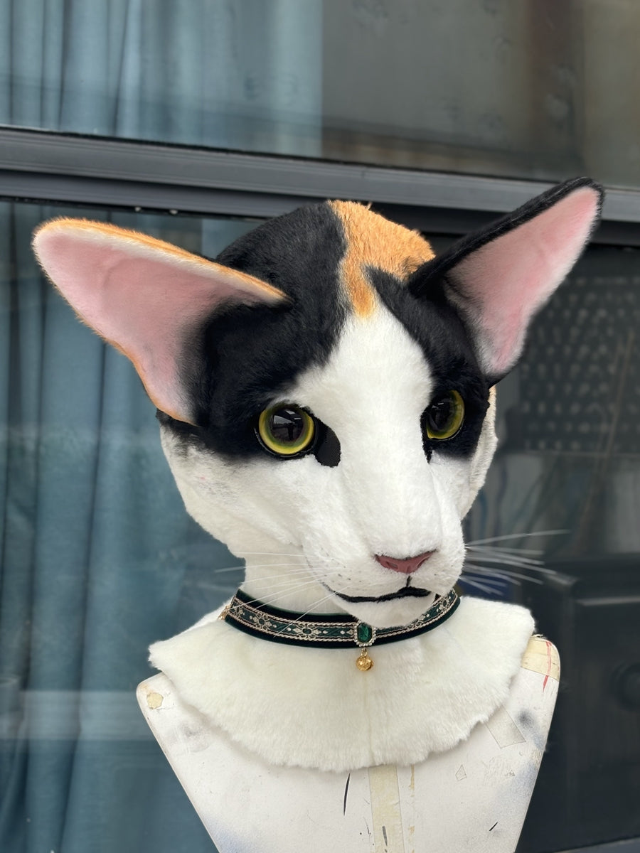 [Premade] Oriental Shorthair Cat Realistic Fursuit Head Movable Jaw