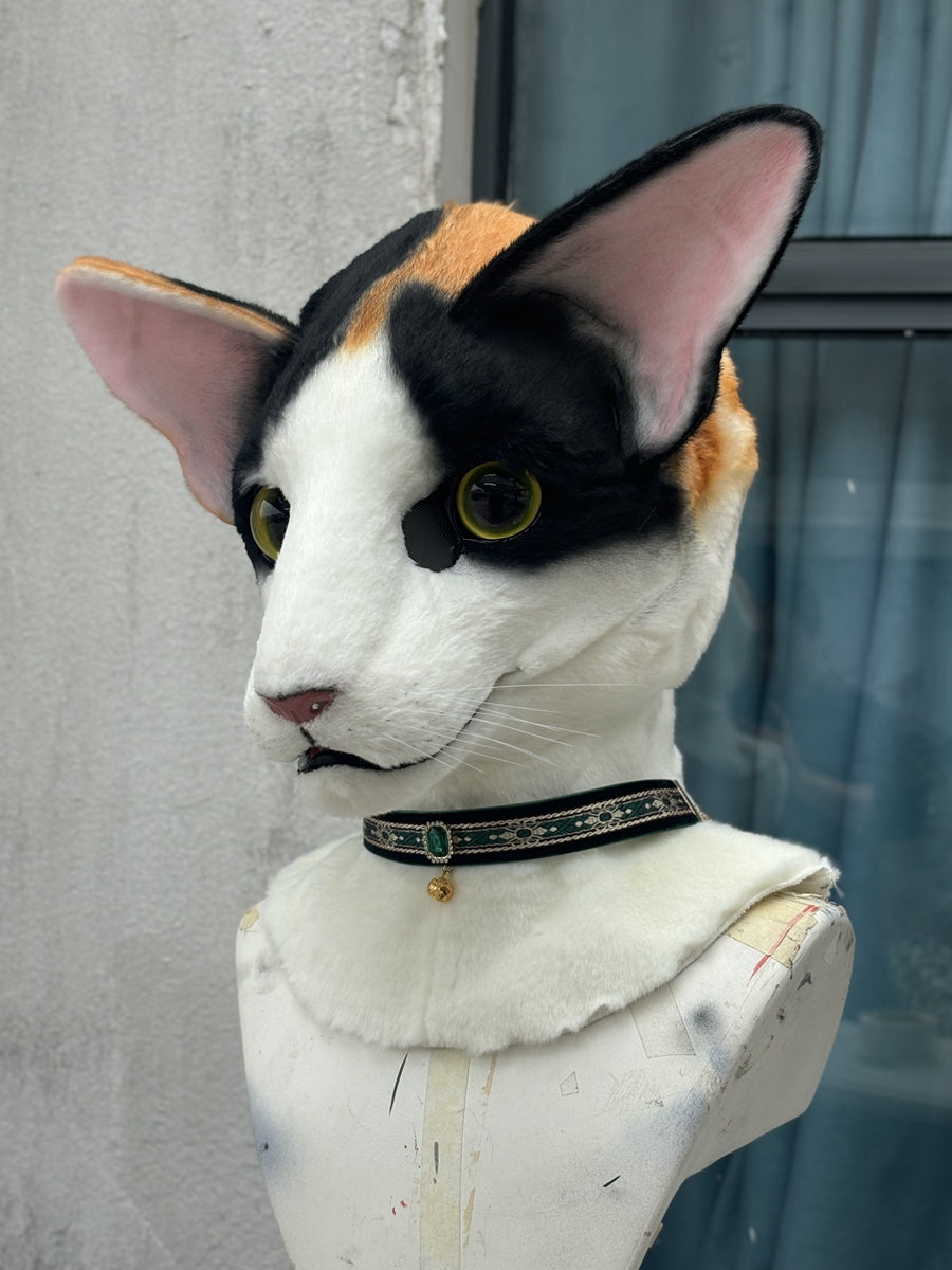 [Premade] Oriental Shorthair Cat Realistic Fursuit Head Movable Jaw