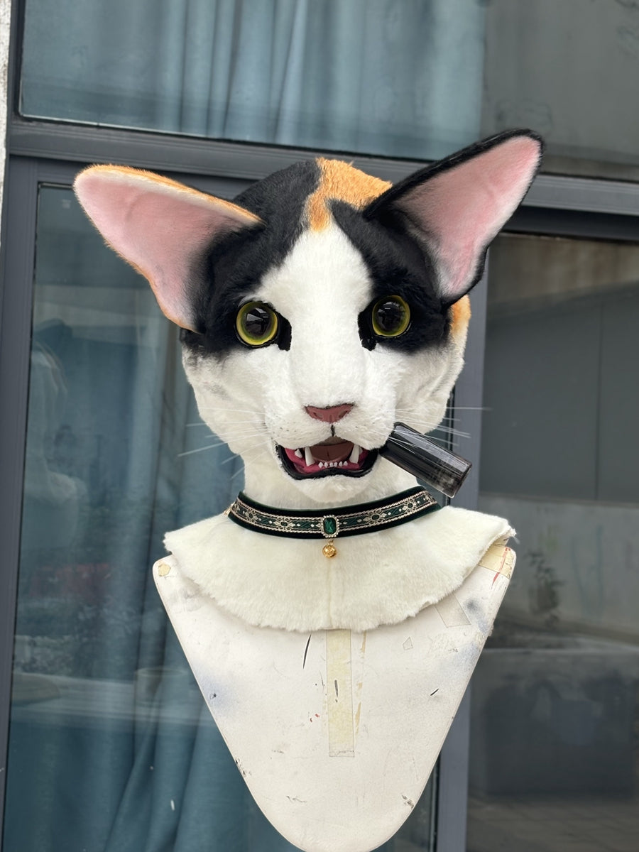 [Premade] Oriental Shorthair Cat Realistic Fursuit Head Movable Jaw