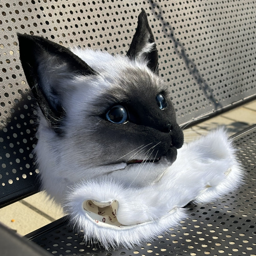 [Premade] Siamese Cat Realistic Fursuit Head Movable Jaw