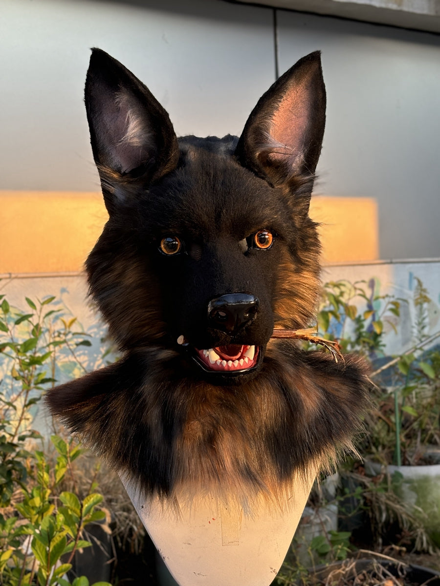 [Premade] Germany Shepherd Dog Realistic Fursuit Head Movable Jaw
