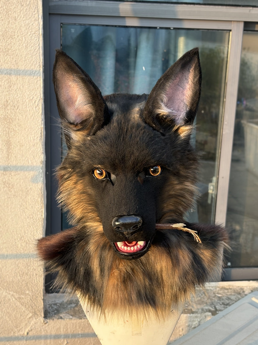 [Premade] Germany Shepherd Dog Realistic Fursuit Head Movable Jaw