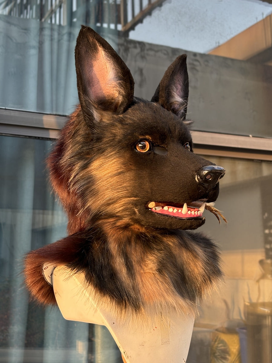[Premade] Germany Shepherd Dog Realistic Fursuit Head Movable Jaw