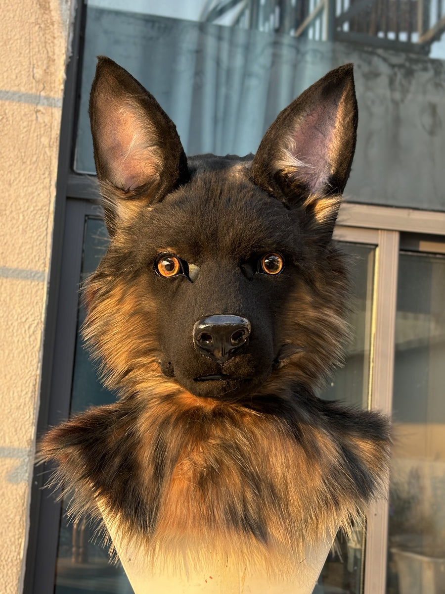 [Premade] Germany Shepherd Dog Realistic Fursuit Head Movable Jaw