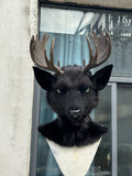 [Premade] Black Deer Realistic Fursuit Head Movable Jaw