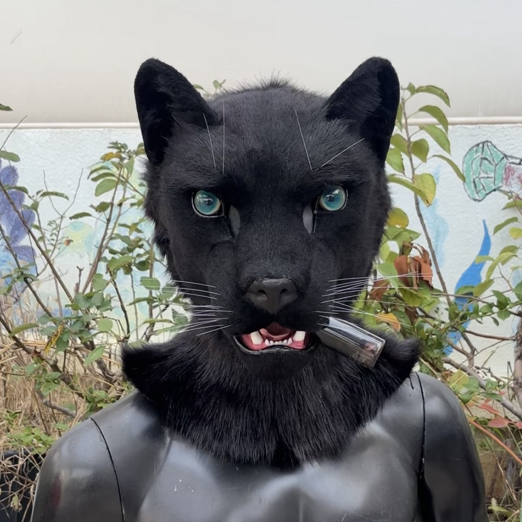 [Premade] Black Panther Realistic Fursuit Head Movable Jaw