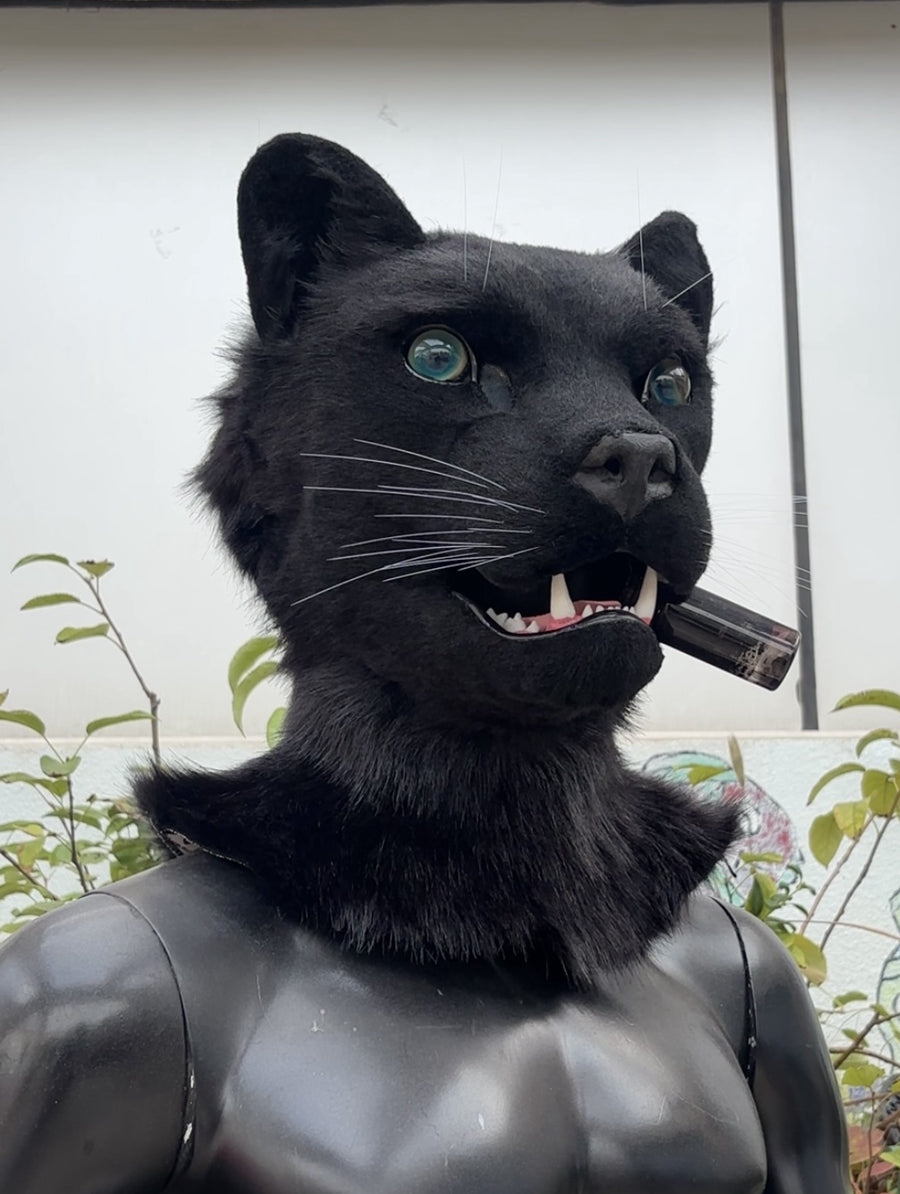 [Premade] Black Panther Realistic Fursuit Head Movable Jaw