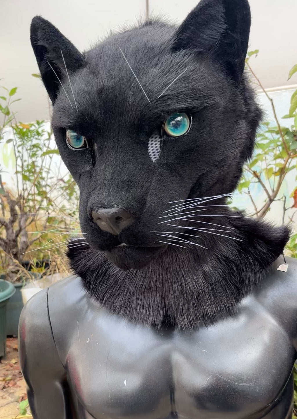[Premade] Black Panther Realistic Fursuit Head Movable Jaw
